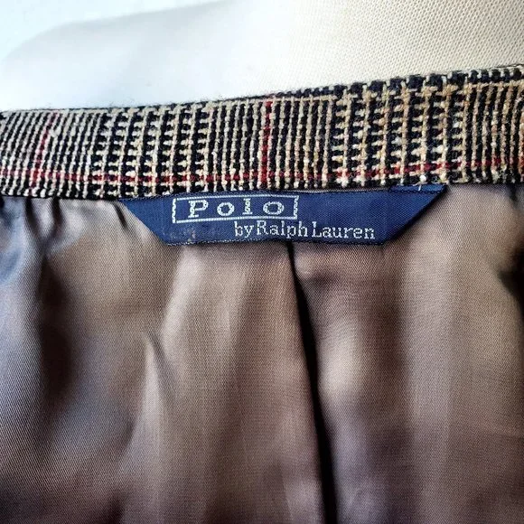 Polo Ralph Lauren Vintage Glenn Plaid Tweed Wool 2 Piece Mens Retro Suit 42R/34 - Picture 9 of 14